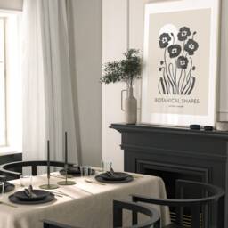 Neutral Wall Prints, Botanical Bedroom Line Art, Home Decor, Hand Drawn Plants, Set Of 3 Prints A2 A1 - thumbnail 3
