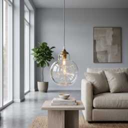 Double Layer Bubble Clear Pendant Light For Kitchen Island - thumbnail 4