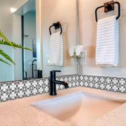 Tiles Decals Set Of 24 Black & White Home Design Decoration Wall Stickers Mexican Tile Decal Kitchen Bathroom Bkw2 - thumbnail 3