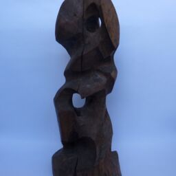 Wooden Sculpture, Woodworking, Wood Art, Woodcraft, Home Decor, Statue, Dark Color Handmade - thumbnail 2
