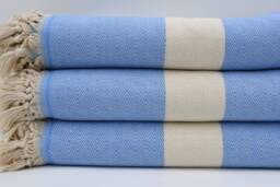 "Turkish Bedspread, Turquoise Blanket, Beach Throw, 79""x95"