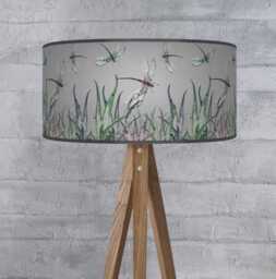 Dragonfly Lampshade Grey Green Floral Pendant Light Shade Handmade Ceiling Lighting Decor