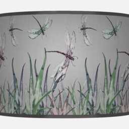 Dragonfly Lampshade Grey Green Floral Pendant Light Shade Handmade Ceiling Lighting Decor - thumbnail 2