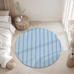 Wavy Stripes Blue - Rug, Carpet, Kids Decor, Children's Room Decor, Kids Carpet - thumbnail 2