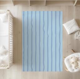 Wavy Stripes Blue - Rug, Carpet, Kids Decor, Children's Room Decor, Kids Carpet - thumbnail 1