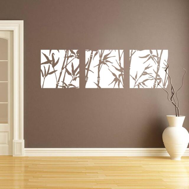 Bamboo Canvas Style Wall Sticker - Contemporary Vinyl Decal - image 1