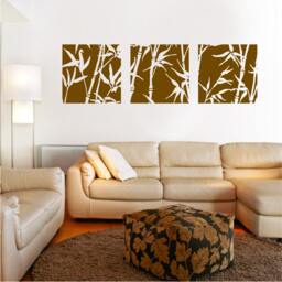Bamboo Canvas Style Wall Sticker - Contemporary Vinyl Decal - thumbnail 2