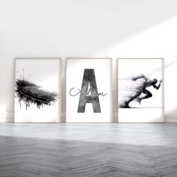 Athletics Poster Print Set - 3 Personalized Track & Field Posters - Custom Watercolour Art Painting Decor Sports Gifts Gift Artwork - thumbnail 2