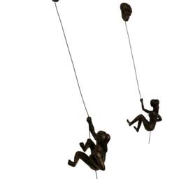 2x Bronze Female Climbers With Rock Nail-Caps Climbing Ladies Duo Wall Hanging Women Sculptures Girls Ornament Outdoor Indoor Decor - thumbnail 2