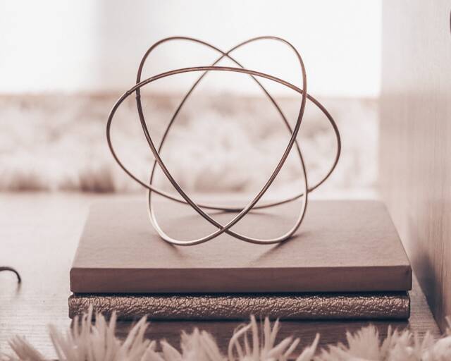 Metallic Gold Home Decor Geometric Sculpture - Living Room - image 1