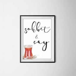 Turkish Tea Poster - Teacup Watercolor Oriental Wall Art Illustration T??rkiye Decor - thumbnail 1