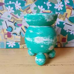 Shabby Chic Green Candle Holder - thumbnail 3