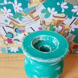 Shabby Chic Green Candle Holder - thumbnail 2