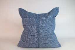 Mud Cloth Pillows Authentic Batik Throw Cushion For Living Room Sofa Navy Blue Decorative Hmong Fabric - thumbnail 1