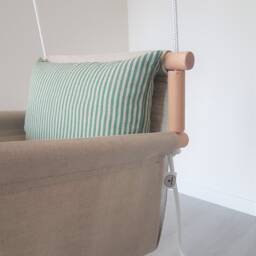 Toddler Swing Linen Baby Swing With Wooden Beads - thumbnail 3
