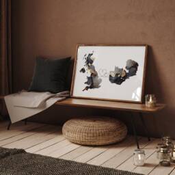 Britain & Zambia Map Black & Gold Travel Wall Art Print - United Kingdom UK - thumbnail 2
