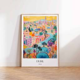 Erbil Poster, Iraq Kurdistan Poster, Middle East Ancient City Historical Exotic Travel Decor - thumbnail 3