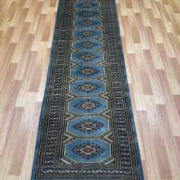2.3x9 Gray Color Bokhara Rug - Runner Hallway Luxury Bukhara Fine Quality Woolen Afghan - thumbnail 2