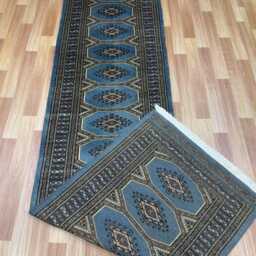 2.3x9 Gray Color Bokhara Rug - Runner Hallway Luxury Bukhara Fine Quality Woolen Afghan - thumbnail 4