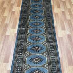 2.3x9 Gray Color Bokhara Rug - Runner Hallway Luxury Bukhara Fine Quality Woolen Afghan - thumbnail 3