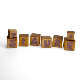 Wooden Baby Name Blocks, Lilac Nursery Alphabet Blocks - thumbnail 3