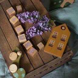 Wooden Baby Name Blocks, Lilac Nursery Alphabet Blocks - thumbnail 4