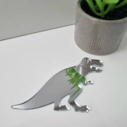 T Rex Acrylic Mirror Wall Art Dinosaur Decor - thumbnail 2