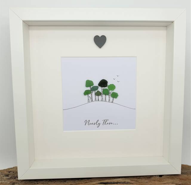 Nearly There/Home Trees - Cornish Pebble Art Picture Cookworthy Knapp - image 1
