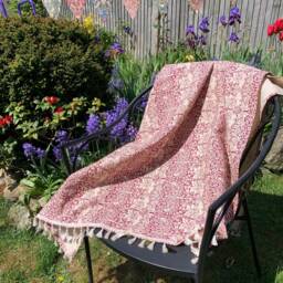 William Morris Golden Lily Tasseled Summer Throw/Mat/Blanket - thumbnail 2
