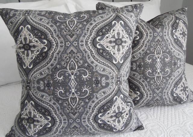 Pillow Covers. Black Paisley.grey Cover.paisely.slip Covers.home Decor.black & Grey Decor Pillows - image 1