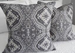 Pillow Covers. Black Paisley.grey Cover.paisely.slip Covers.home Decor.black & Grey Decor Pillows - thumbnail 1