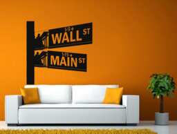 Wall Street Main Sign New York City Nyc Manhattan Downtown Business District Diy Stickers Decals Vinyl Mural Decor Art L2158 - thumbnail 1