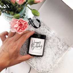 Gift Candle Birthday For Her Soy Vegan Boxed Ready Box Personalised Label Scents+ Perfect - thumbnail 3