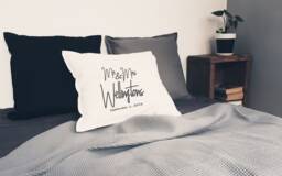 Personalized Embroidered Monogrammed Pillow Cover/Bohemian Home Decor Wedding Gift Family Monogram - thumbnail 1