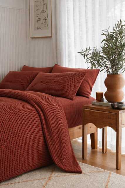 Redwood Waffle 100% Cotton Duvet Cover Set - image 1