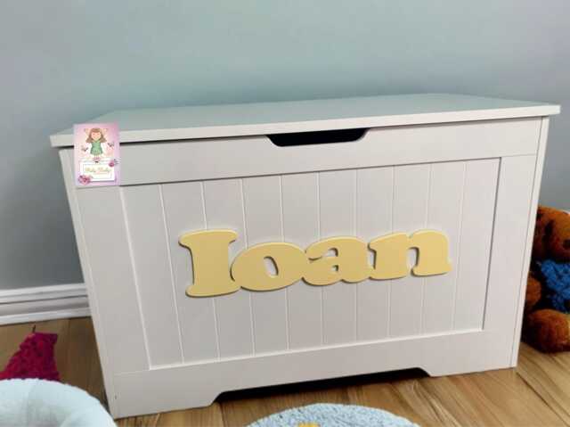 Toy Box Personalised Wooden Large Custom Bespoke White Nursery by