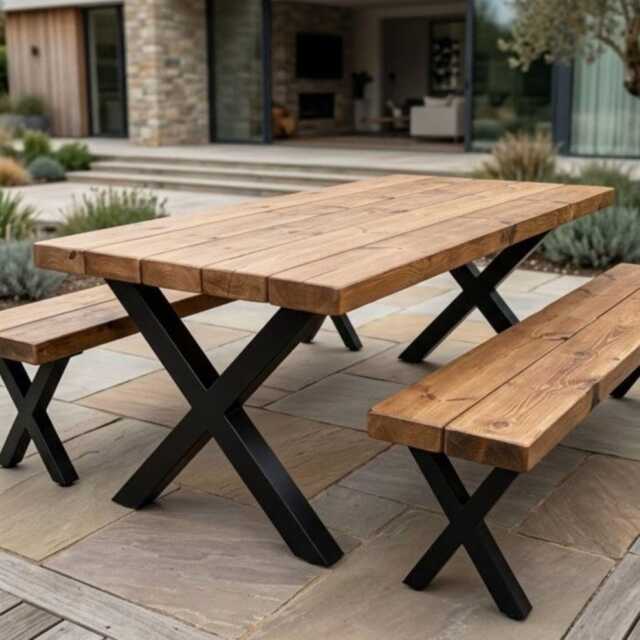 Handmade, Chunky Outdoor Table - image 1