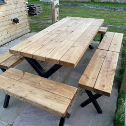 Handmade, Chunky Outdoor Table - thumbnail 3