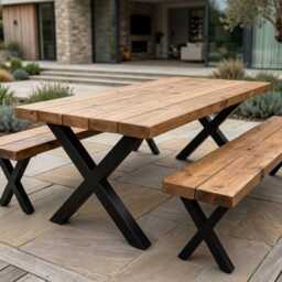 Handmade, Chunky Outdoor Table - thumbnail 1
