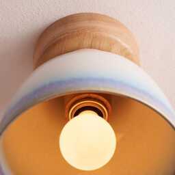 Blue & White Small Element Flush Mount Ceiling Light in Ceramic Oak - thumbnail 2
