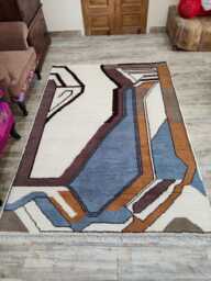 Handmade Multicolor Wool Moroccan Rug, Geometric Design, Custom Size