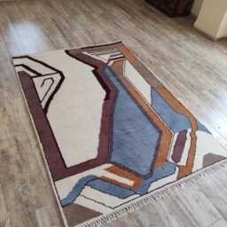 Handmade Multicolor Wool Moroccan Rug, Geometric Design, Custom Size - thumbnail 3