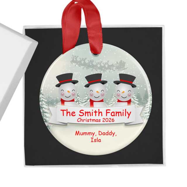 Family Personalised Christmas Ornament, Custom Bauble, 2026 Tree Gift, Holiday Decor, Festive Xmas Present - image 1