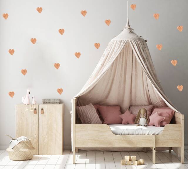 Rustic Heart Wall Stickers Boho Nursery Decor - image 1