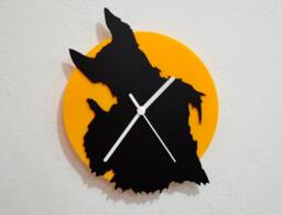 Scottish Terrier Dog - Black & Yellow Silhouette Wall Clock - thumbnail 1