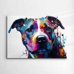 staffordshire Bull Terrier Dog Pet Abstract Modern Painting Wall Art Framed Canvas Poster Print Home Kitchen Office Room Decor Gifts - thumbnail 3