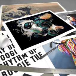French Bulldog Art Print Headphones & Glasses, Trendy Dog Decor - thumbnail 2