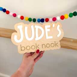 Personalised Children's Book Nook Sign, Personalised Wooden Corner, Childrens Room Decor, Nursery Wall Art - thumbnail 4