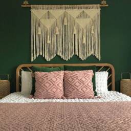 Large Macrame Wall Hanging, Queen Headboard Decor - thumbnail 2