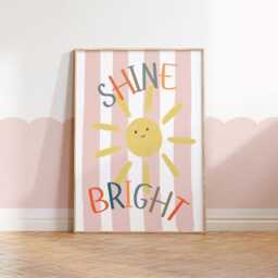 Shine Bright Sunshine Print Neutral Scandi Nursery Wall Art - thumbnail 2